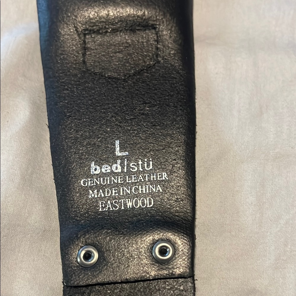 BED|STU Eastwood Black Leather Studded Concho Belt - Picture 5 of 5